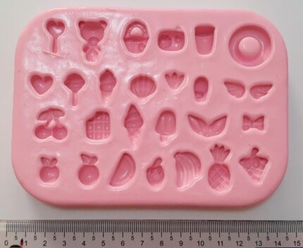 MOLDE SILICONE APLIQUES ALIMENTOS E GULOSEIMAS