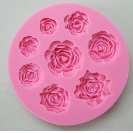 Molde Silicone Com 8 Rosas