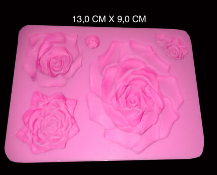 Molde Silicone Modelo Rosas Variadas