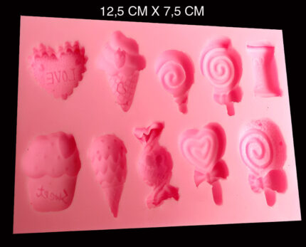 Molde Silicone Modelo Sorvetes E Guloseimas