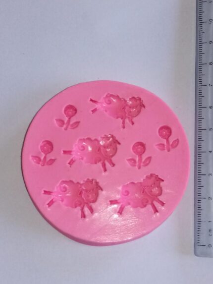 Molde Silicone Modelo Carneirinhos E Flores
