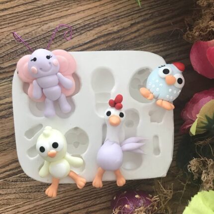 Molde Silicone Mini Galinhas