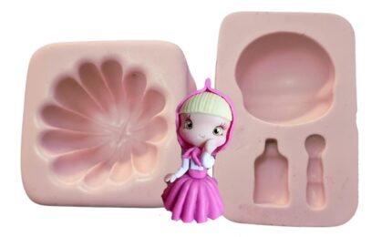 MOLDE SILICONE MODELO PRINCESA GRANDE VESTIDO FESTA