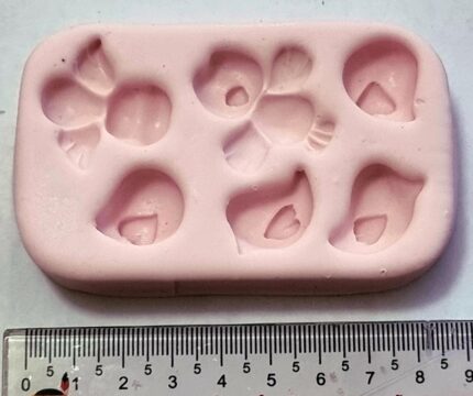 MOLDE SILICONE APLIQUE LAÇOS PASSARINHOS DIVERSOS