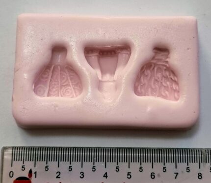 MOLDE SILICONE APLIQUE DE LAÇOS VESTIDOS DE PRINCESA