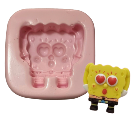 MOLDE SILICONE MODELO BOB ESPONJA AMOR