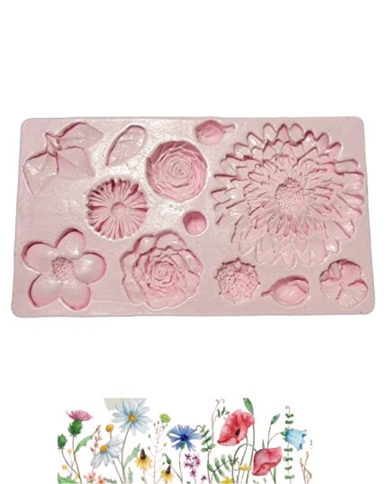 MOLDE SILICONE FLORES DO CAMPO DIVERSAS